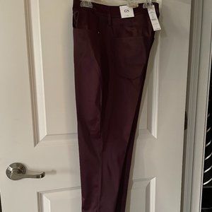 white house black market womens slim satin slim w slit pants size 6s, Cabernet